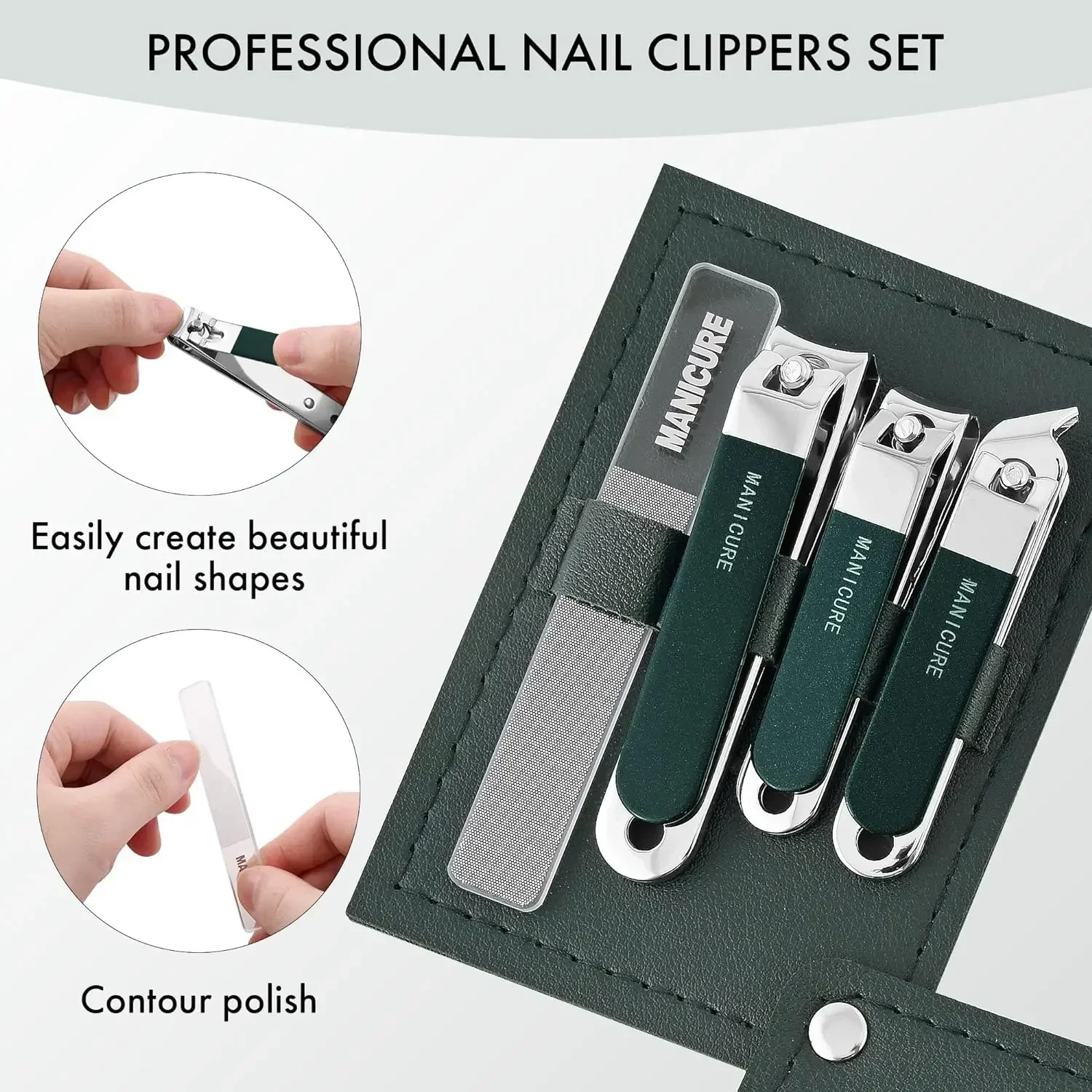 Mens Grooming Travel Kit - 4종 남녀공용 네일 클리퍼 전문 여행용