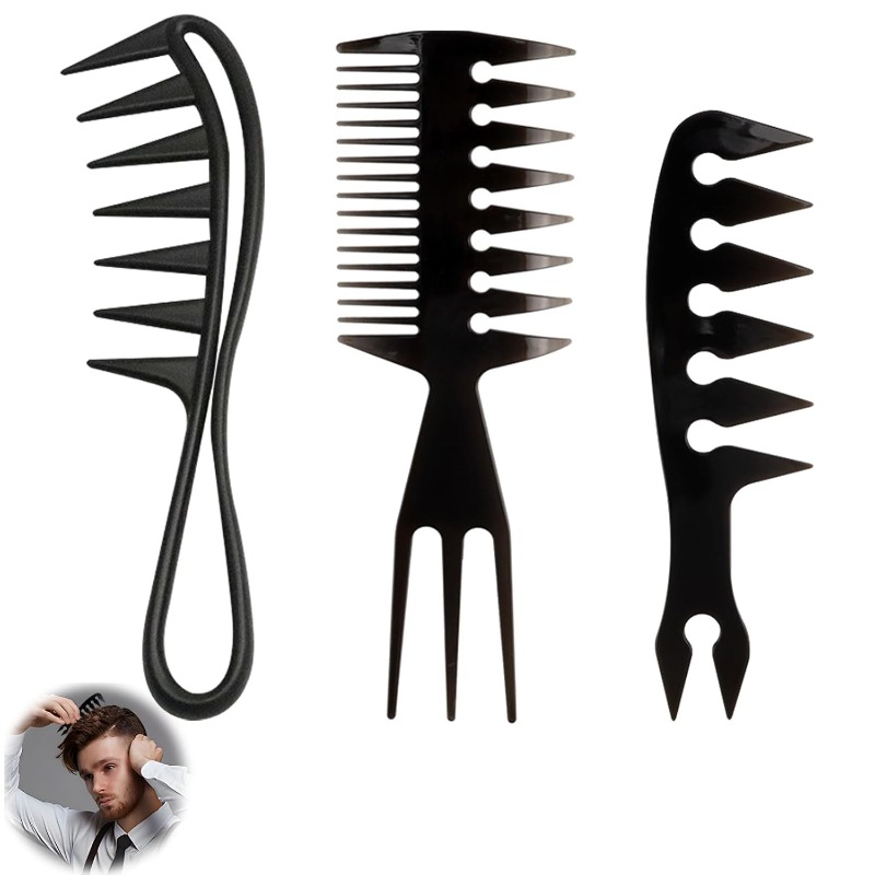 Men'S Grooming Hairstyles - 1/3개입 와이드 칫솔형 헤어 빗 –