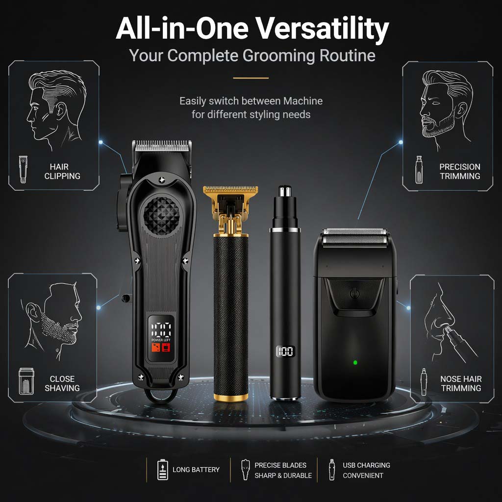 4-in-1 남성용 헤어 클리퍼 세트 (LED 디스플레 - Electric Shaver Rotary 리뷰 및 가격